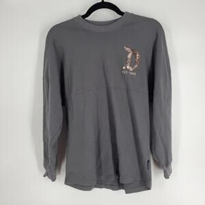 Disney Grey Rose Gold Sequin Long Sleeve Spirit Jersey XS